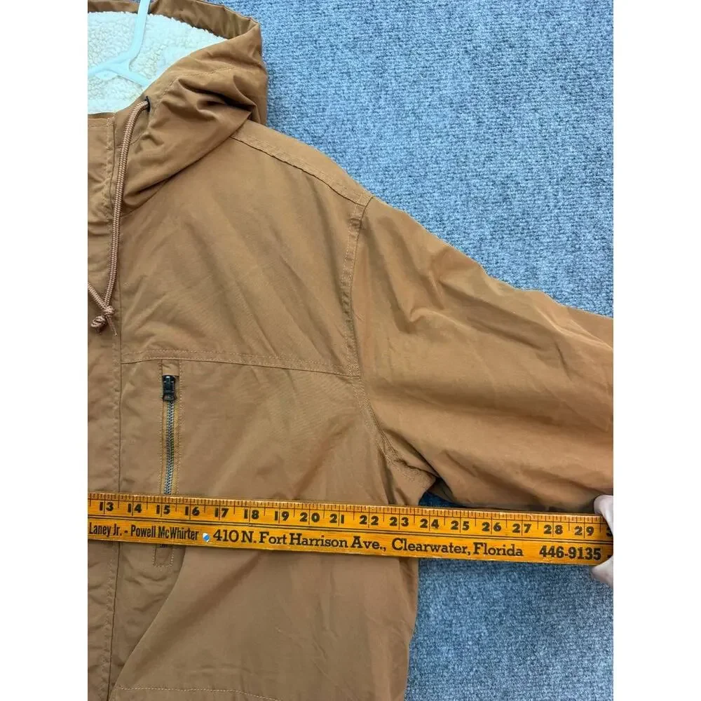Old Navy Men’s XL Brown Sherpa Lined Hooded Utility Jacket Runs Small